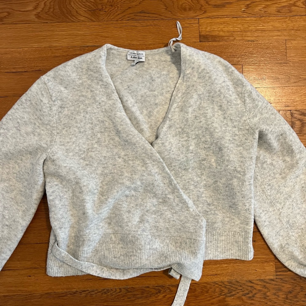 &Other Stories Grey Wrap Sweater